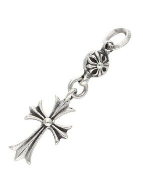 Chrome Hearts Tny CH Crs 1 Ball Tiny Cross Charm Silver Necklace Top